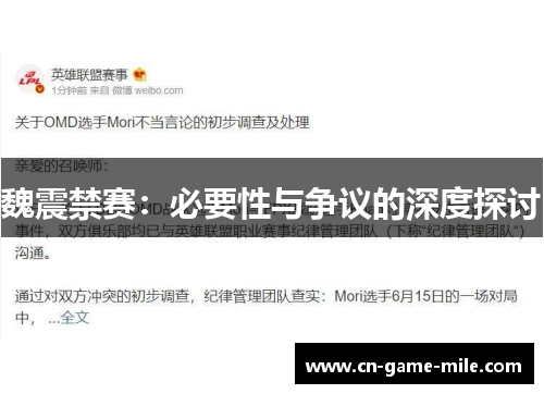 魏震禁赛：必要性与争议的深度探讨